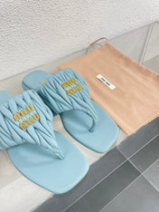 Flip-Flops Baby Blue Leather Stylized