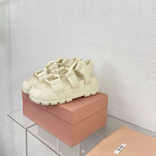 Roman Strap Thick-Soled Cream Sandals