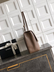 CHANEL 26S SOUPLISSIMO MAXI FLAP 39 IN BROWN GRAINED CALFSKIN GOLD HARDWARE