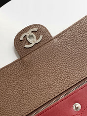 CHANEL 26S SOUPLISSIMO MAXI FLAP 39 IN BROWN GRAINED CALFSKIN SILVER HARDWARE
