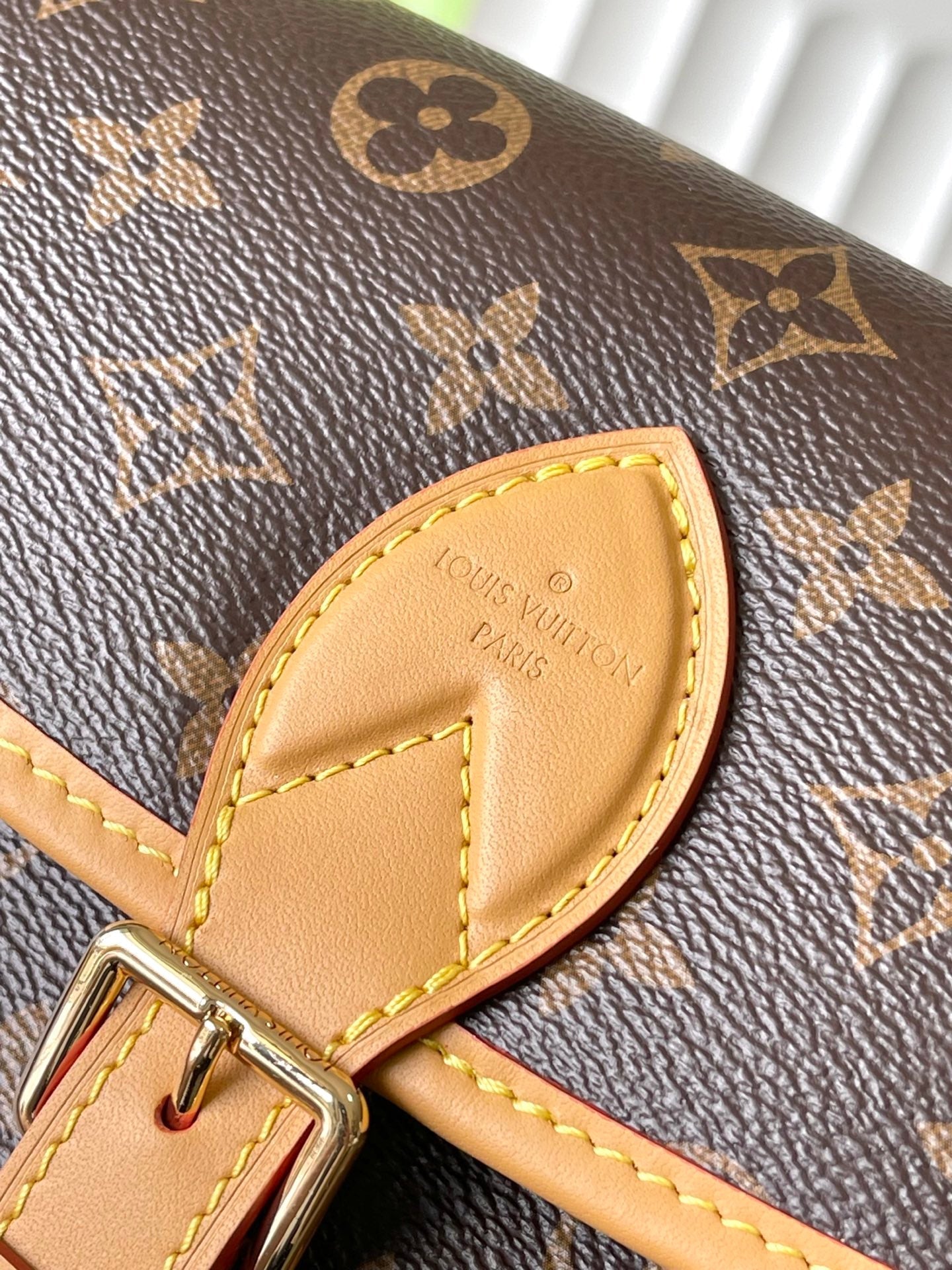 DIANE 25 IN BROWN MONOGRAM CANVAS TANNED COWHIDE