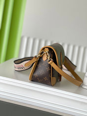 DIANE 25 IN BROWN MONOGRAM CANVAS TANNED COWHIDE
