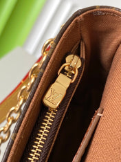WALLET ON CHAIN IVY 23.5 IN BROWN MONOGRAM CANVAS GOLD LOCK
