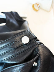 HERMES 25S LEATHER-BUCKLE WAIST VEST DRESS 120