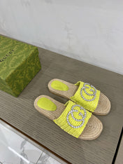 GG INTERLOCKING G ESPADRILLE LEMON FABRIC