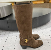 JUSTINE BOOT 6 CM IN CHOCOLATE BROWN SUEDE