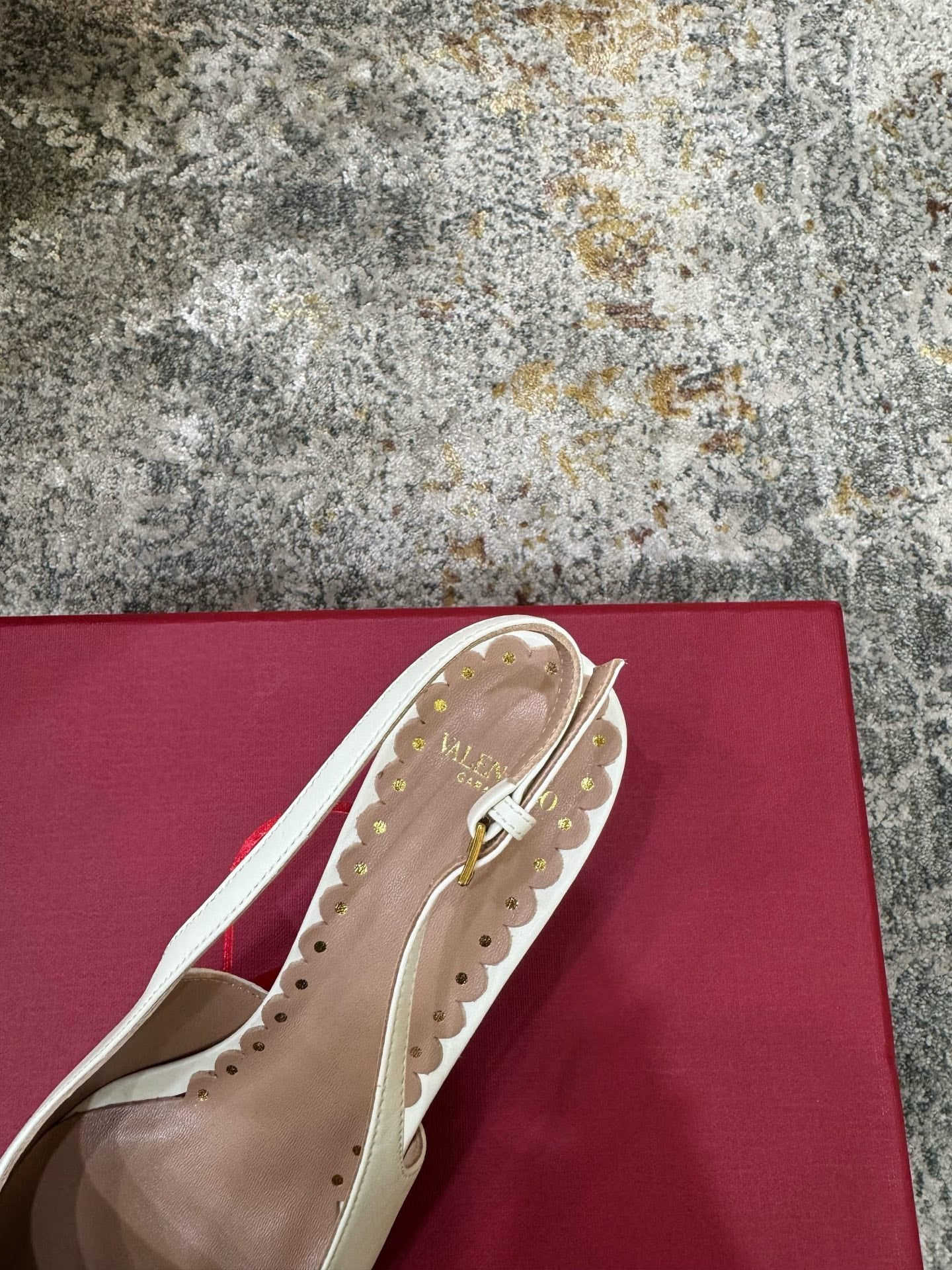 VALENTINO 26S BOW SLINGBACKS 45 MM IN WHITE AND BROWN CALFSKIN