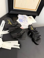 CC 25C Three Strap Mule Black Lambskin 233557