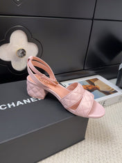 25C Sandal 45mm Open Heel Pink Lambskin 233489