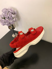 SANDAL 25S IN RED SUEDUE FABRIC