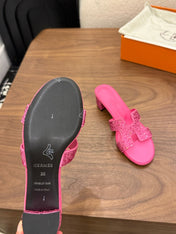 HM 26S OASIS SANDAL IN HOT PINK SUEDE WITH CRYSTALS
