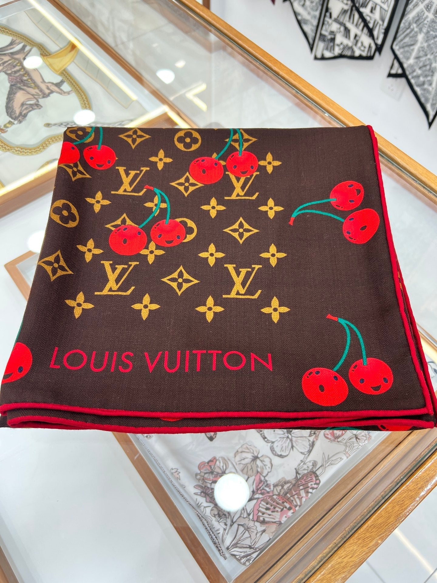 LV SCARF 135 CM IN WOOL MIX SILK 735873