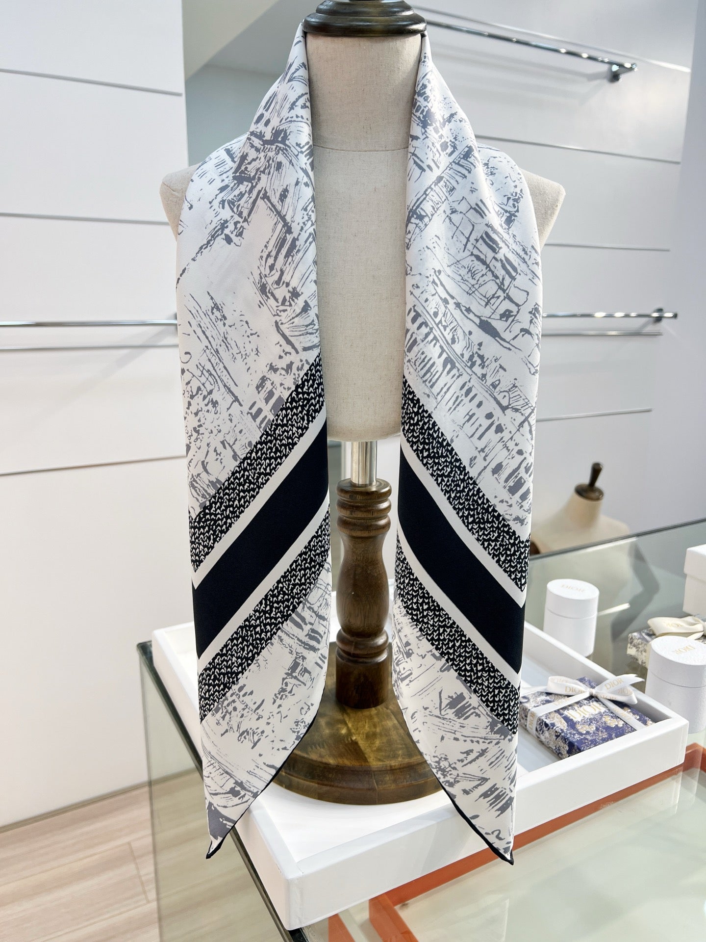 DIOR 26S SCARF 90CM IN SILK 198371