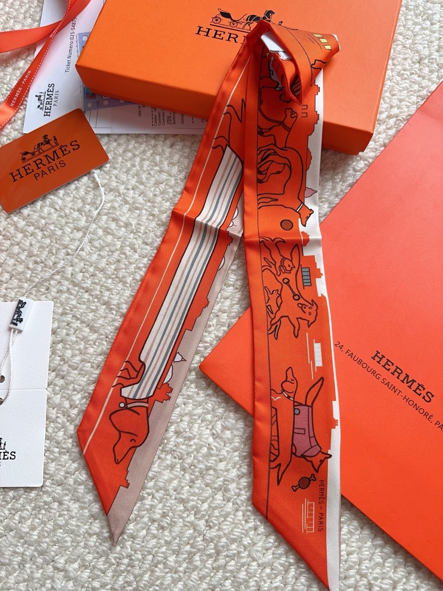 HERMES 26S SCARF 86 IN SILK 309599
