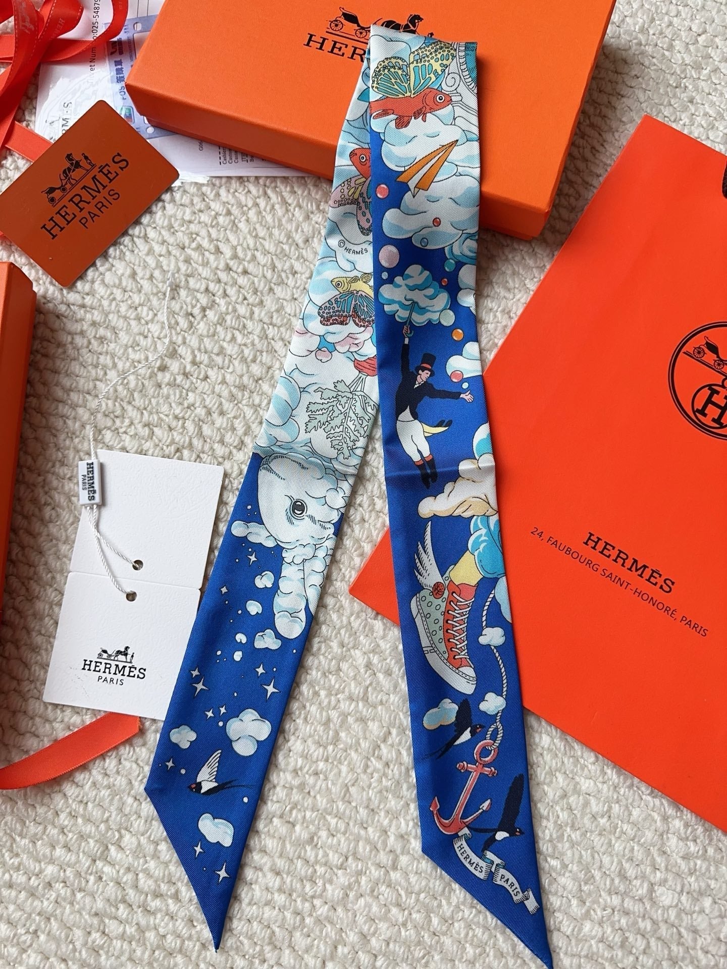 HERMES 26S SCARF 86 IN SILK 309632
