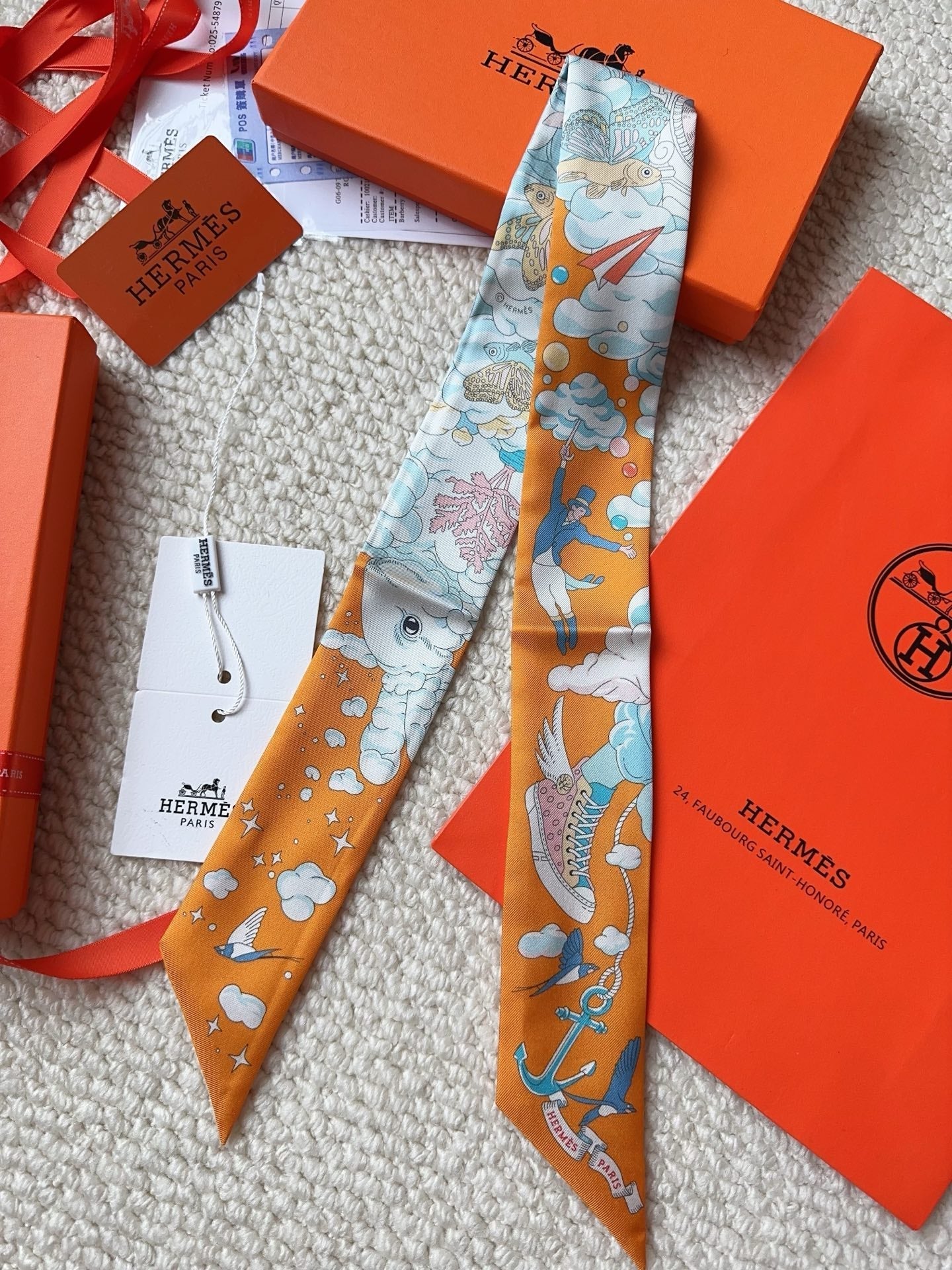 HERMES 26S SCARF 86 IN SILK 309635