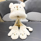 THREE-PIECE SET IN WHITE FLEECE AND WOOL 433195