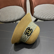 CHANEL 26S FLORAL RIBBON STRAW CLOCHE HAT 335747