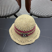CHANEL 26S RAFFIA BUCKET HAT 335844