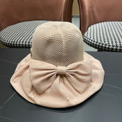 CHANEL 26S CHIFFON BOW & PEARL STRAW CLOCHE HAT 335759