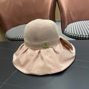 CHANEL 26S CHIFFON BOW & PEARL STRAW CLOCHE HAT 335759