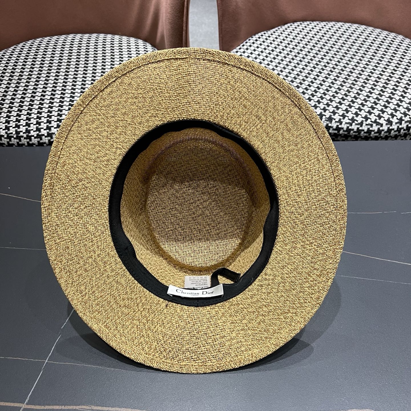 DIOR 26S LOGO STRAW BOATER HAT STYLE 21
