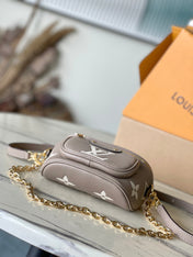 MINI BUMBAG 17 IN TOURTERELLE WHITE MONOGRAM EMPREINTE LEATHER GOLD HARDWARE