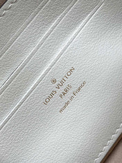 WALLET ON CHAIN IVY 23 IN WHITE MONOGRAM PERFORATED CALFSKIN GOLD HARDWARE