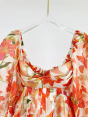 LANTERN SLEEVE MINI DRESS 25S IN SILK 266357