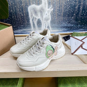 GG COUPLE TRAINER WHITE CALFSKIN WITH CAPYBARA ICON