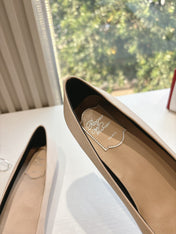 BELLE VIVIER BALLERINAS IN BEIGE SILK
