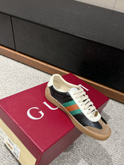 GG & ADIDAS SNEAKER BLACK AND BROWN CALFSKIN