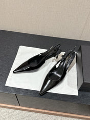 SL CHERISH SLINGBACK 75 BLACK CALFSKIN