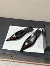 SL CHERISH CRYSTAL SLINGBACK WINE CALFSKIN