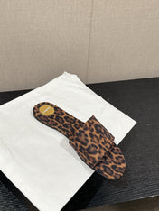 SL CARLYLE LEOPARD SLIPPERS AMBER CANVAS