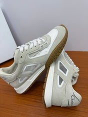DIOR 26S SNEAKERS IN WHITE AND GRAY SUEDE AND FABRIC