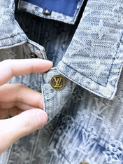 LV SHIRT JACKET IN WHITE BLUE MONOGRAM DENIM 239126