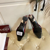 GUCCI 26S SLINGBACK 55 MM IN RED CALFSKIN