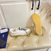 PRADA 26S LACE UP SNEAKERS CHUNKY SOLE IN WHITE TECH FABRIC AND MESH