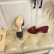 GUCCI 26S HIGH-HEELED SANDALS 65 MM IN RED CANVAS