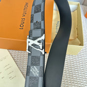 LV 25S BELT 40 MM IN BLACK MIX GREY CALFSKIN 593223