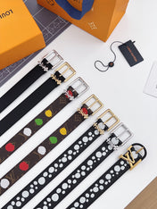 LV BLOOM 30 MM IN COLORFUL MONOGRAM CALFSKIN GOLD HARDWARE