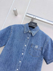 CELINE 26S SHORT SLEEVE DENIM SHIRT 321