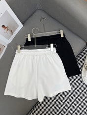 COTTON SHORTS WITH SIGNATURE EMBROIDERY