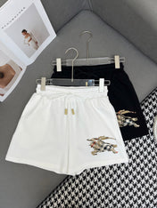 COTTON SHORTS WITH SIGNATURE EMBROIDERY