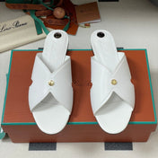 LP CLASSIC CROSS-STRAP SANDALS 25S IN WHITE LAMBSKIN