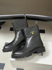 CELINE 26S MARGARET ANKLE BOOTS IN BLACK CALFSKIN