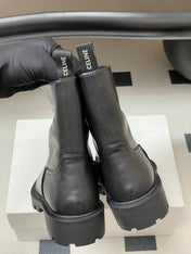 CELINE 26S MARGARET ANKLE BOOTS IN BLACK CALFSKIN