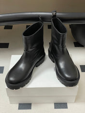 CELINE 26S MARGARET ANKLE BOOTS IN BLACK CALFSKIN