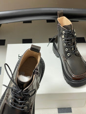 LOEWE 26S ANKLE BOOTS IN DARK BROWN CALFSKIN